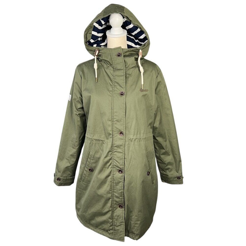 Brakeburn Women's Weatherproof Water Repellent Olive Green Hooded Jacket Size 16
